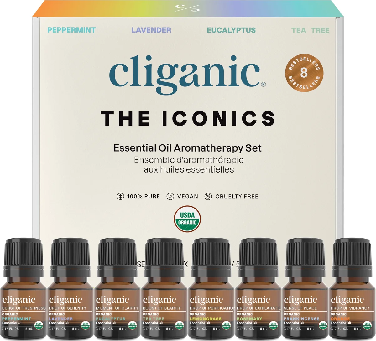 Cliganic Organic Aromatherapy Essential Oils Gift Set (Top 8 Review