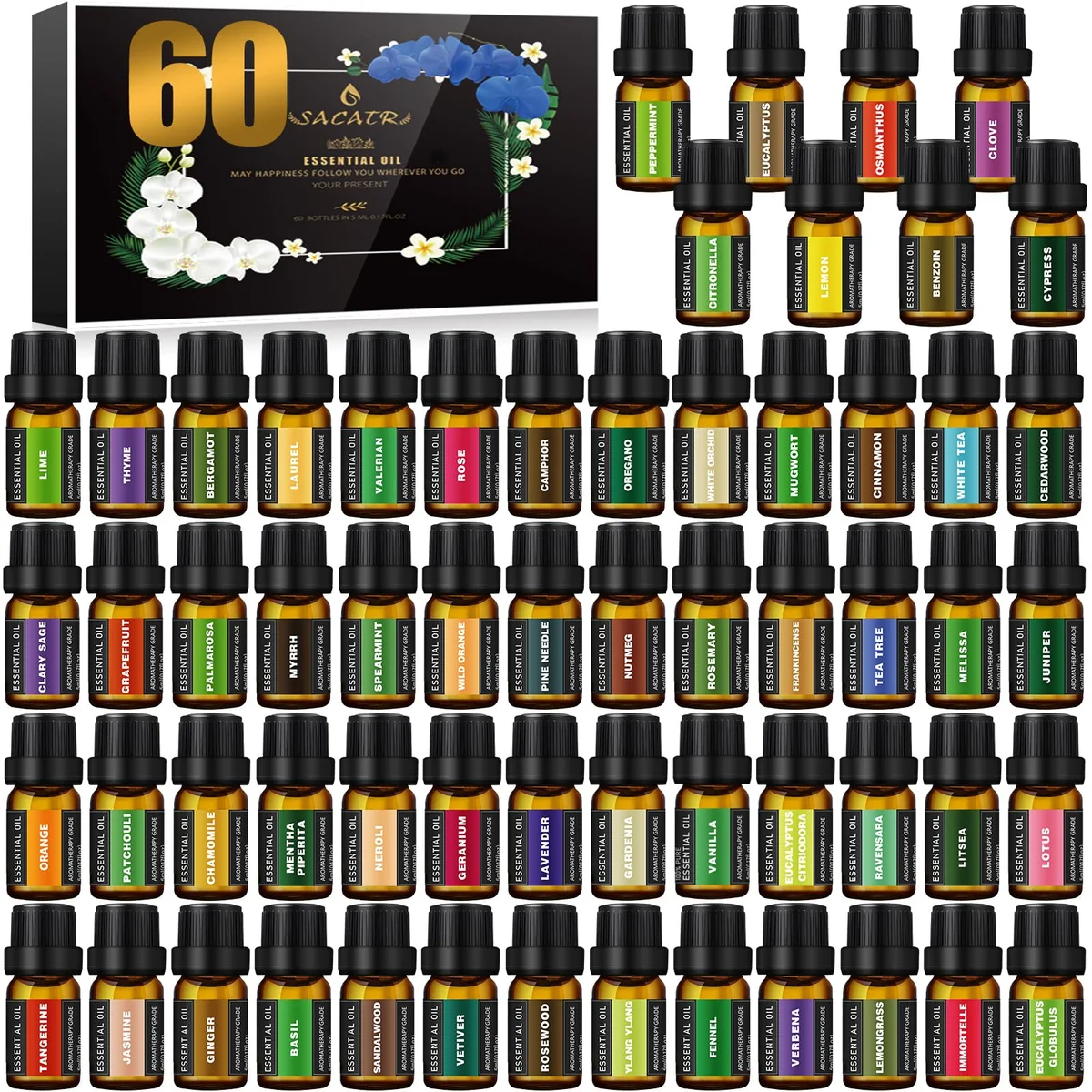SACATR 60 Bottles Premium Essential Oils Set Review